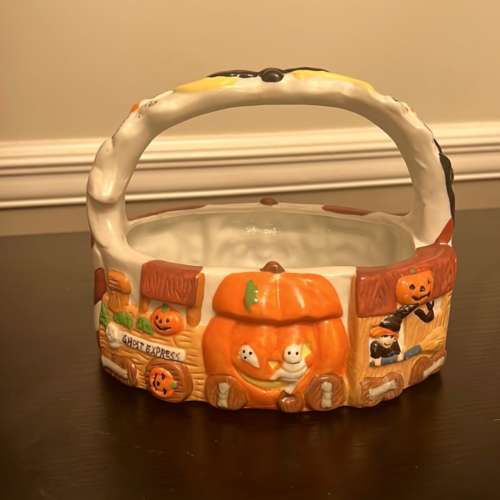 Vintage Ceramic Halloween Table decor Candy holder